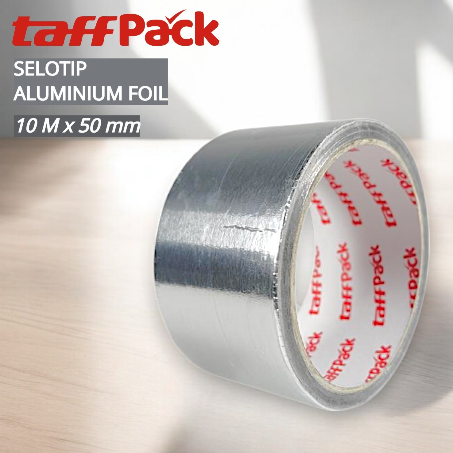 Gambar produk TaffPACK Lakban Aluminium Foil Tape Tahan Panas Anti Bocor 10M 50mm - YX10