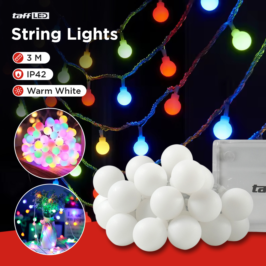 Gambar produk TaffLED Lampu Hias Gantung String Lights Model Bohlam Mini Waterproof 3M - ZYD0931