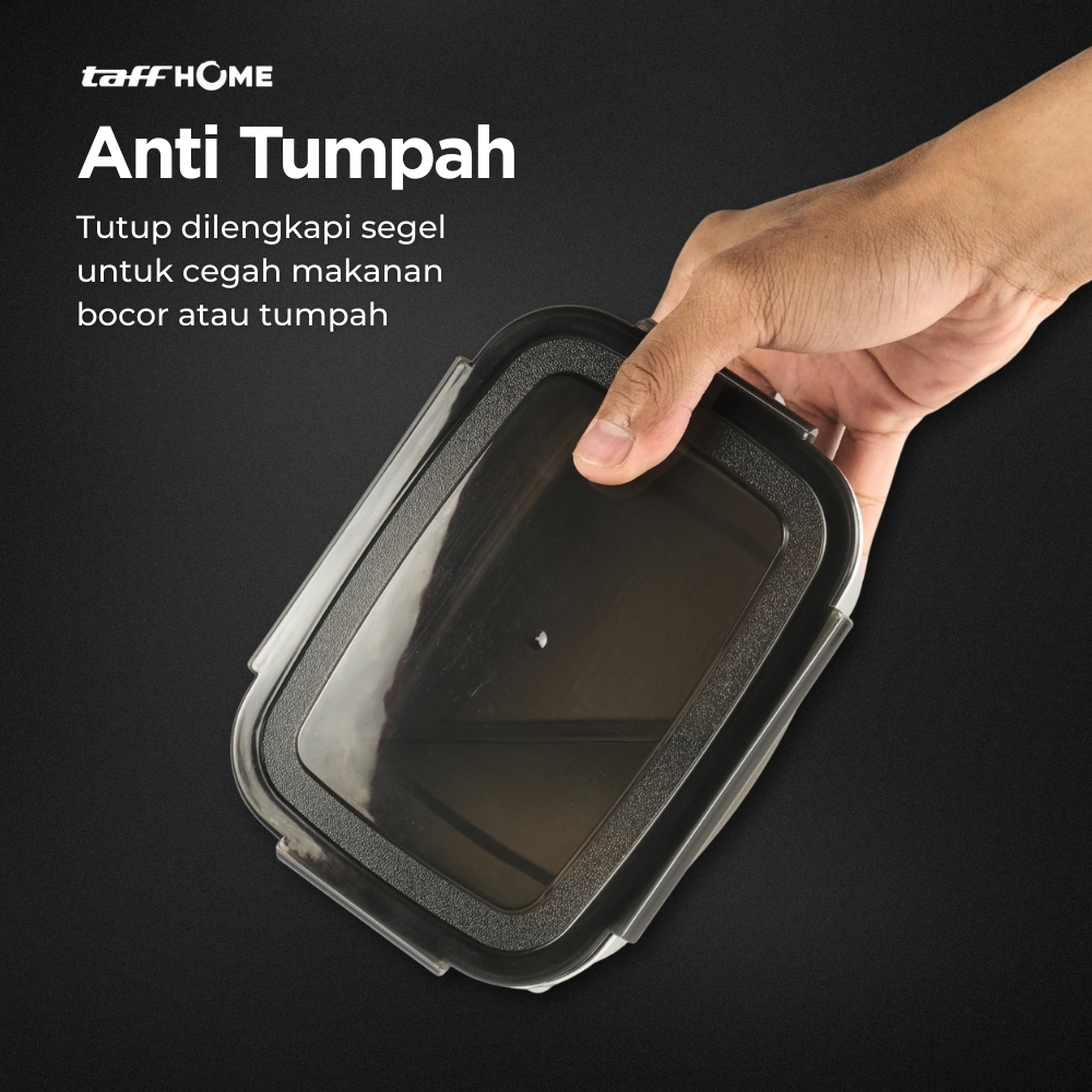 Gambar produk TaffHOME Kotak Makan Anti Tumpah Reguler Lunch Box Stainless Steel 304 1000ml - Slyz52