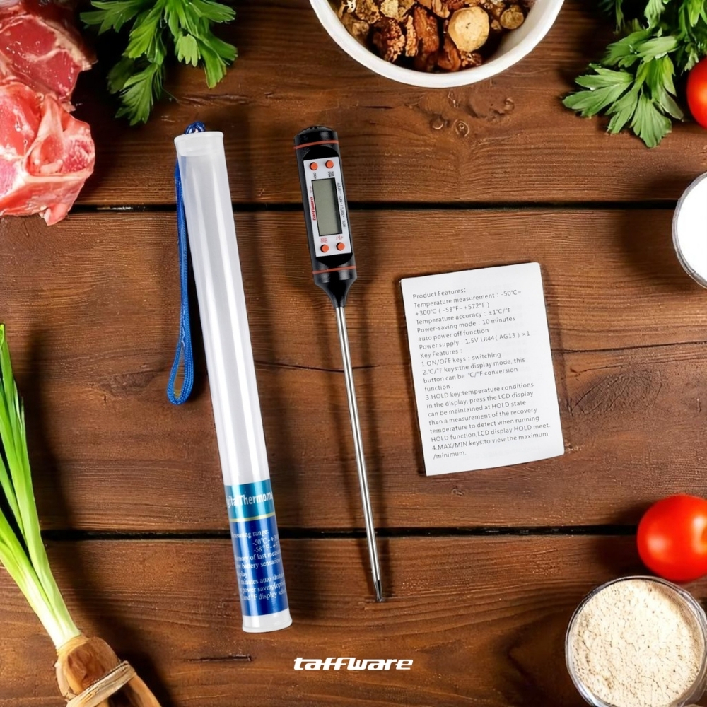 Gambar produk Taffware Termometer Pengukur Suhu Makanan Digital Daging Kopi Susu - TP101