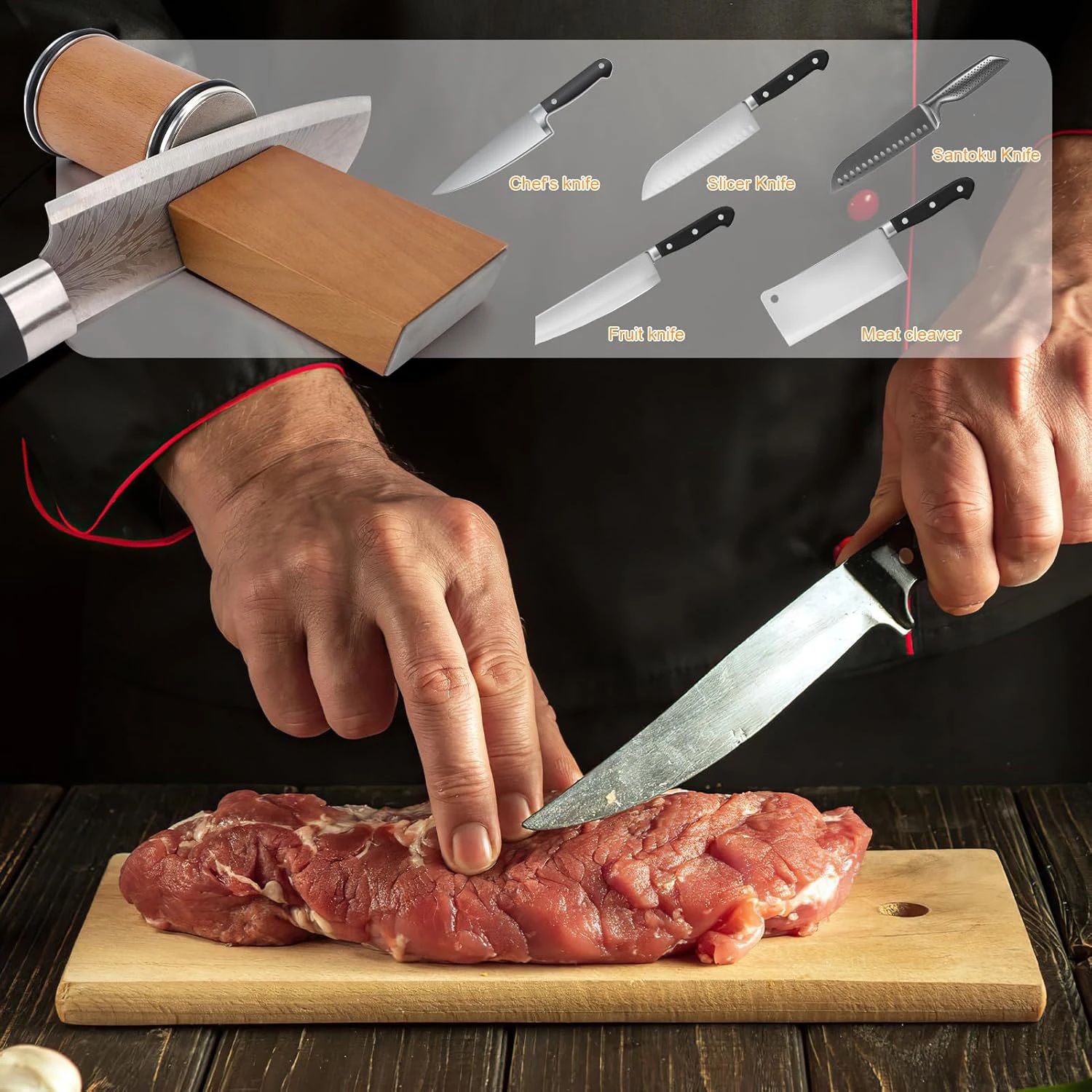 Gambar produk PIANXA Pengasah Pisau Magnetic Diamond Rolling Sharpener 2 Angles - PX1400