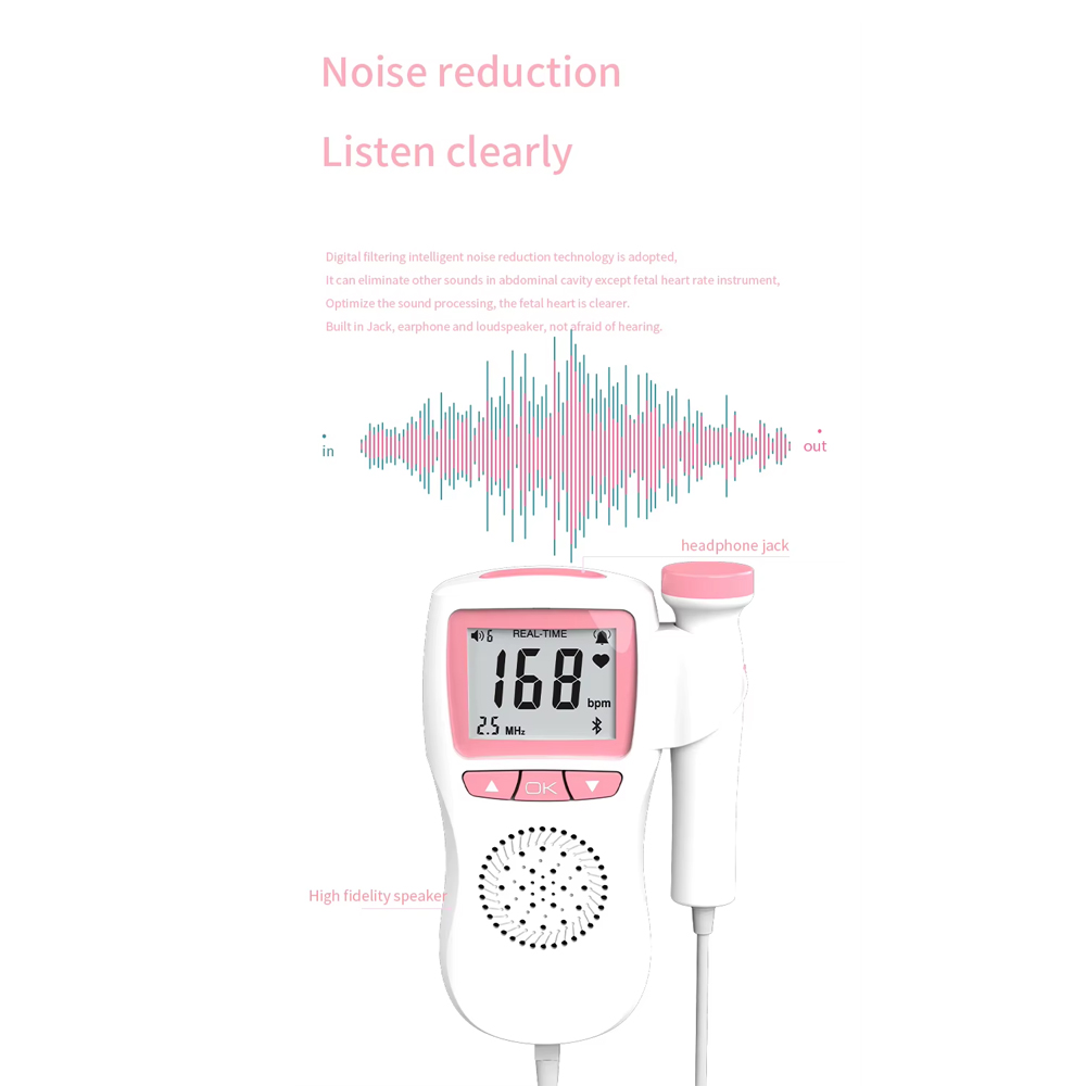 Gambar produk WEBEYOU Alat Deteksi Jantung Janin Fetal Doppler Heartrate Bluetooth - WF-FD101