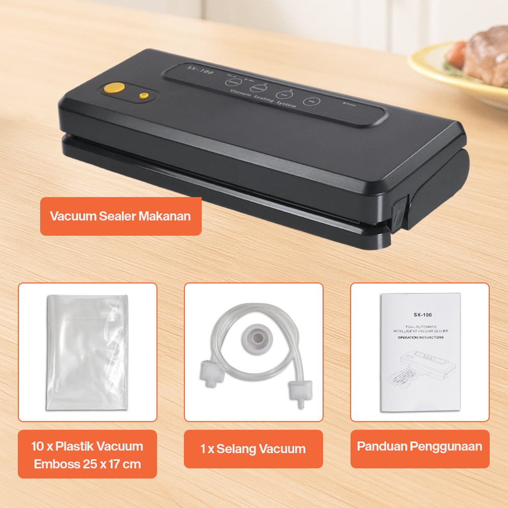 Gambar produk SOVACUM Alat Vakum Makanan Vacuum Sealer Packaging Machine with Bag - SX-100