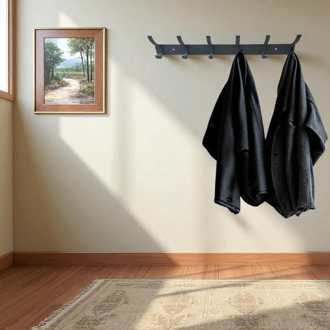 Gambar produk HARVOR Gantungan Dinding Tempel Puch Waterproof Aluminum Alloy 6 Hook - HA6