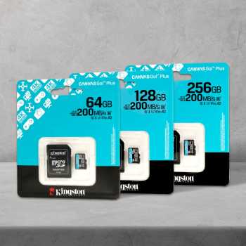 Gambar produk Kingston Canvas Go! Plus MicroSD Gen4 U3 V30 200Mbps 64GB - SDCG4