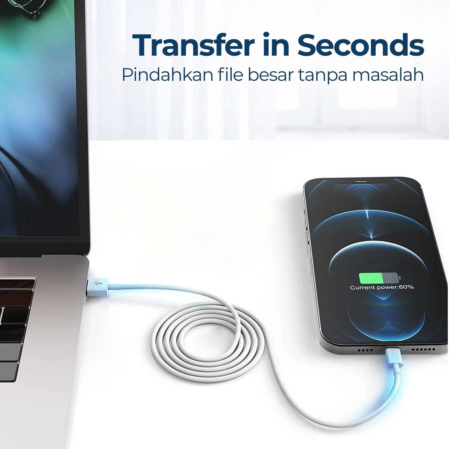 Gambar produk Apple Original Kabel Data Lightning Multifungsi 1M - AO11