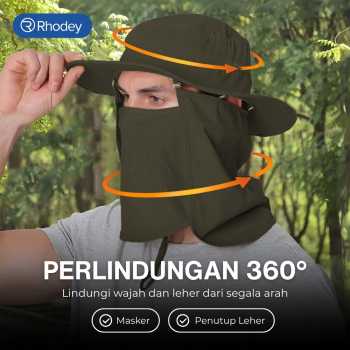 Gambar produk Rhodey Topi Rimba Outdoor Anti UV Waterproof Boonie Hat Polyester - GL001