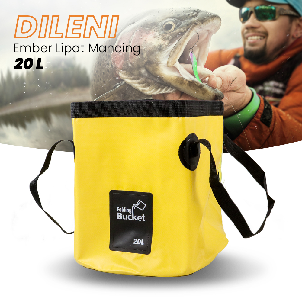 Gambar produk DILENI Ember Lipat Mancing Tempat Wadah Ikan 20L - D8524