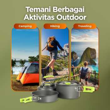Gambar produk AstaGear Alat Masak Outdoor Camping Nesting Cooking Aluminium 7 in 1 - DS-308