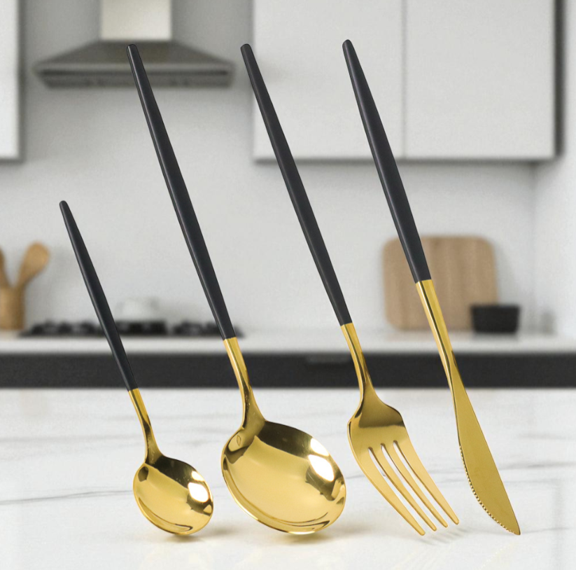 Gambar produk Iyeafey Set Alat Makan Perlengkapan Sendok Garpu Pisau Stainless Steel - KA2021