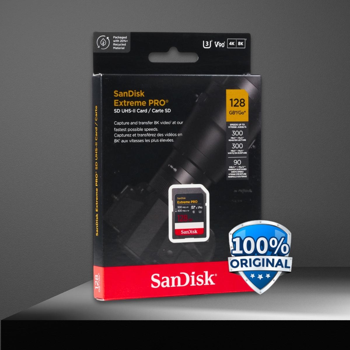 Gambar produk SanDisk Extreme Pro SDXC UHS-II Card U3 Class 10 300MB/s 128GB - SDSDXDM