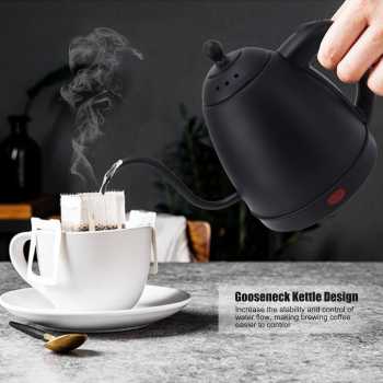 Gambar produk FMB Teko Listrik Kopi Pemanas Air Leher Angsa Pour Over 1360W - INU101
