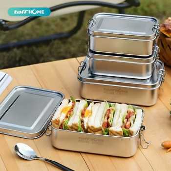 Gambar produk TaffHOME Kotak Makan Lunch Box Stainless Steel Single Layer 850ml - U-30