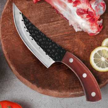 Gambar produk XITUO Pisau Daging Tajam Carbon Steel 60 HRC Forged Butcher Knife - DL040