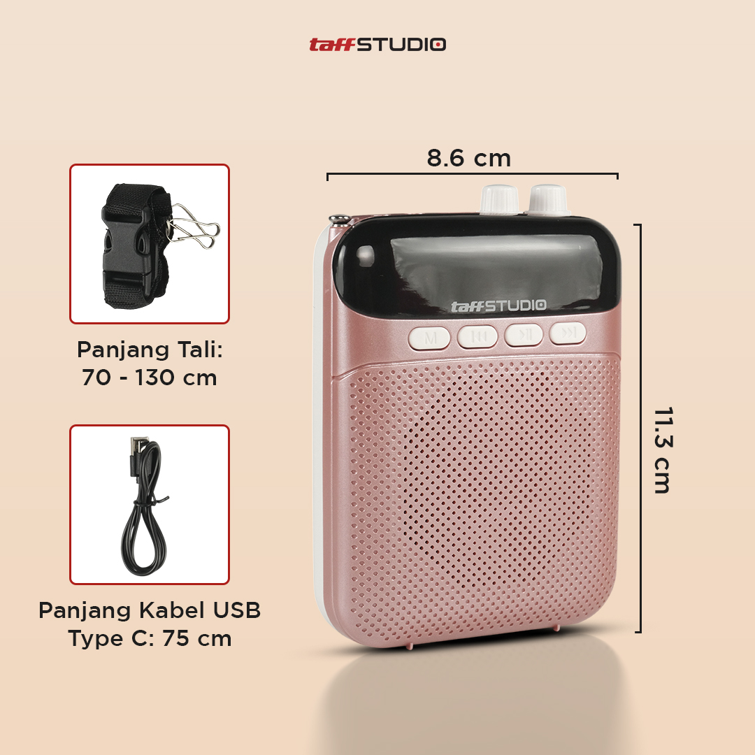 Gambar produk TaffSTUDIO Speaker Pinggang Bluetooth Voice Amplifier Wired 8W - S26