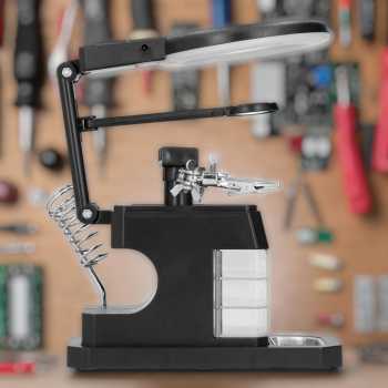 Gambar produk Pegangan Solder dengan Kaca Pembesar LED Welding Magnifier 2.5X/4X/16X - TE-803