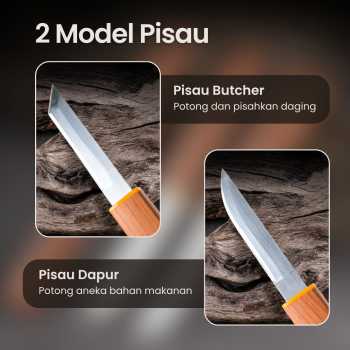 Gambar produk KNIFEZER Pisau Dapur Serbaguna 2in1 Stainless 5Cr13MoV Kitchen Knife - SJA0-87