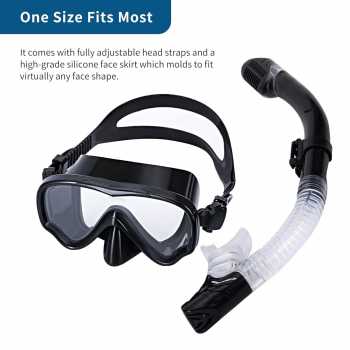 Gambar produk UDO Kacamata Selam Snorkeling Tempered Glass Diving Googgles Unisex - U-16