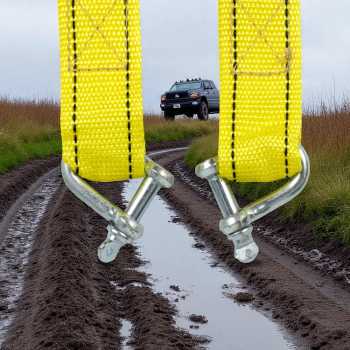 Gambar produk JEELY Tali Derek Mobil Emergency Tow Rope Metal Buckle U-Type 2.9M - JL30