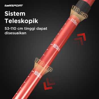 Gambar produk TaffSPORT Tongkat Hiking Telescopic Trekking Pole Aluminium 110cm - X-110