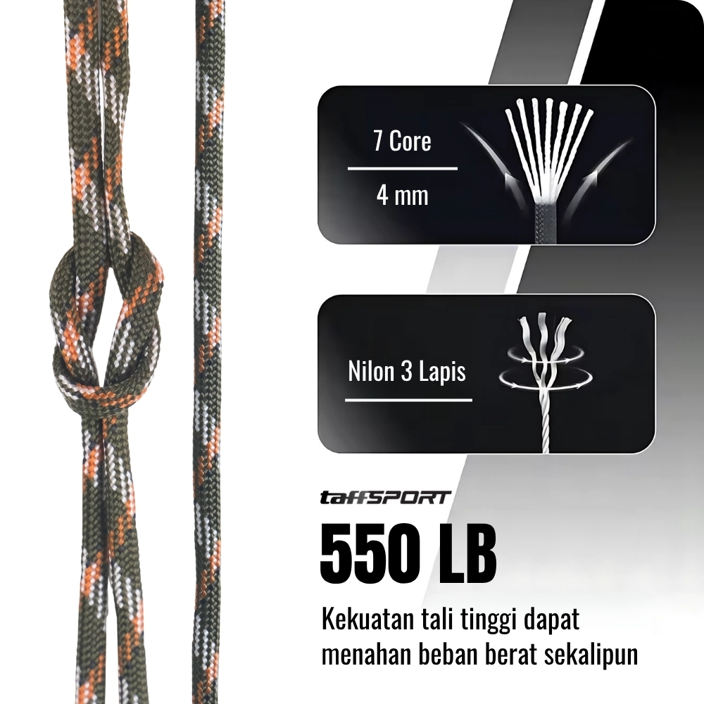 Gambar produk TaffSPORT Tali Paracord Tenda Camping Adventure 7 Core 4mm 31M - SS01