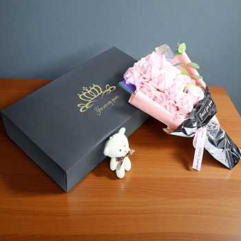 AUGSHY Buket Bunga Sabun Mawar Boneka LED String Soap Rose Valentine - AG-19