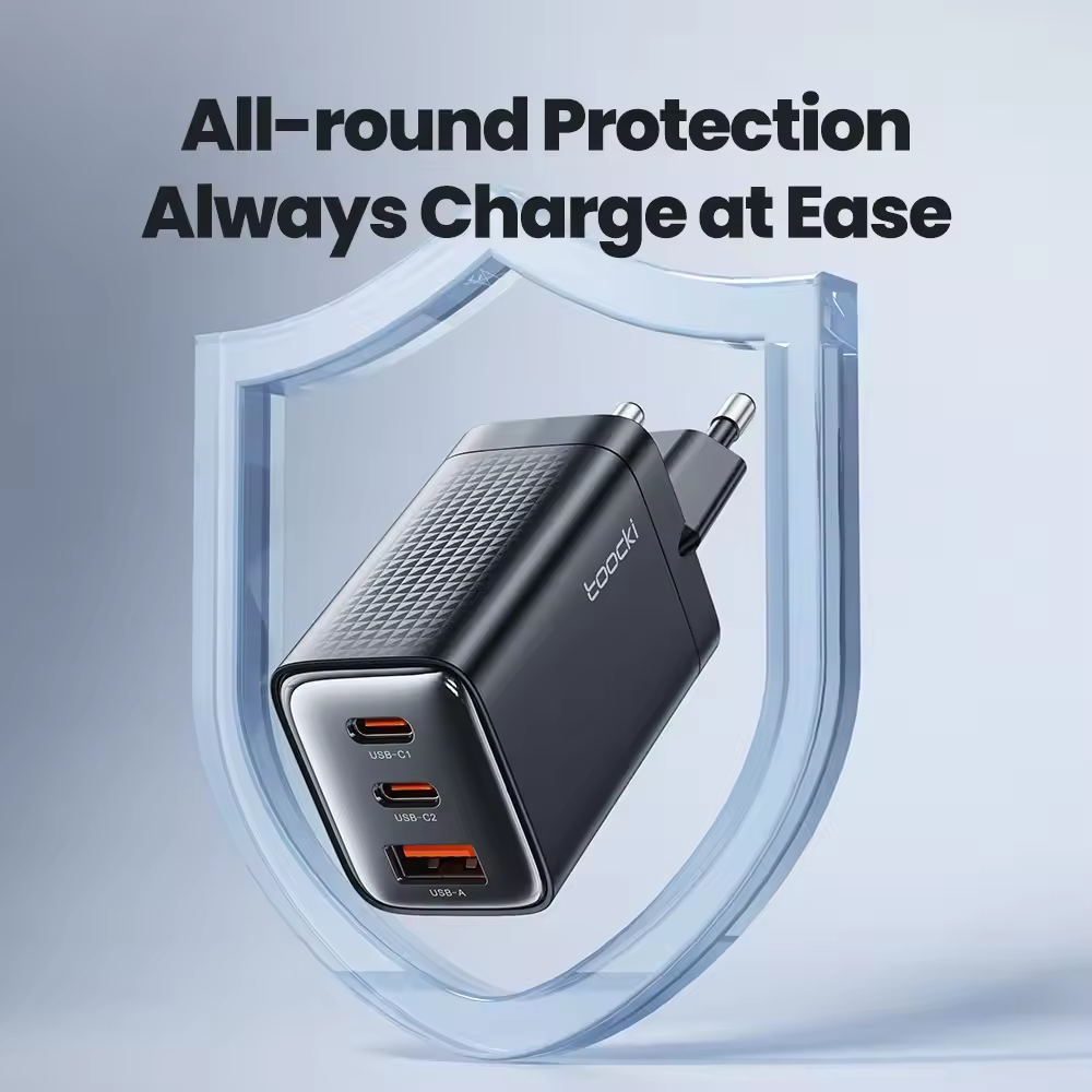 Gambar produk Toocki Kepala Charger USB Fast Charging Multi Port PD QC 4.0 GaN 65W - TCT65-22EU