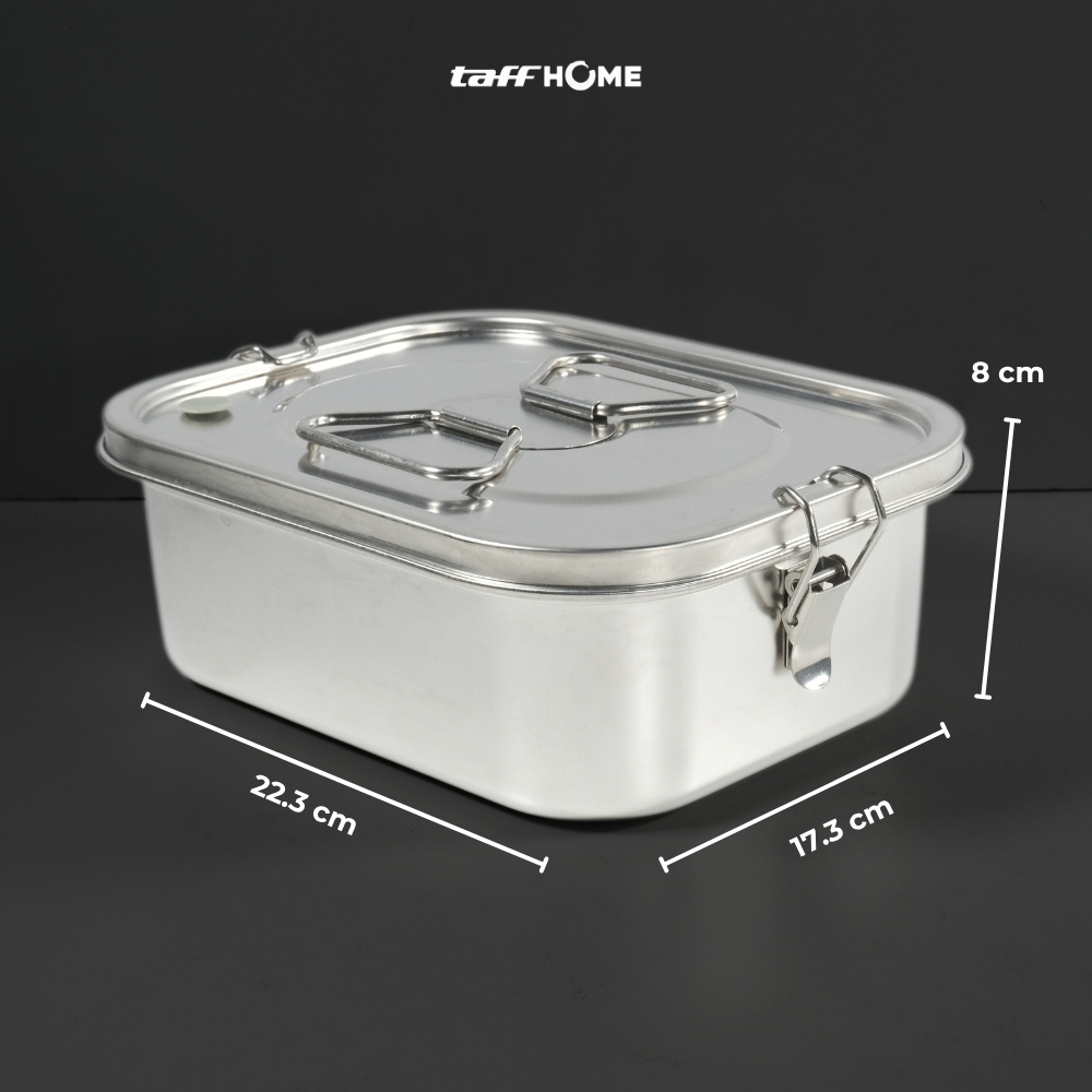 Gambar produk TaffHOME Kotak Makan Lunch Box Stainless Steel 304 2L Triple Compartment - HS233