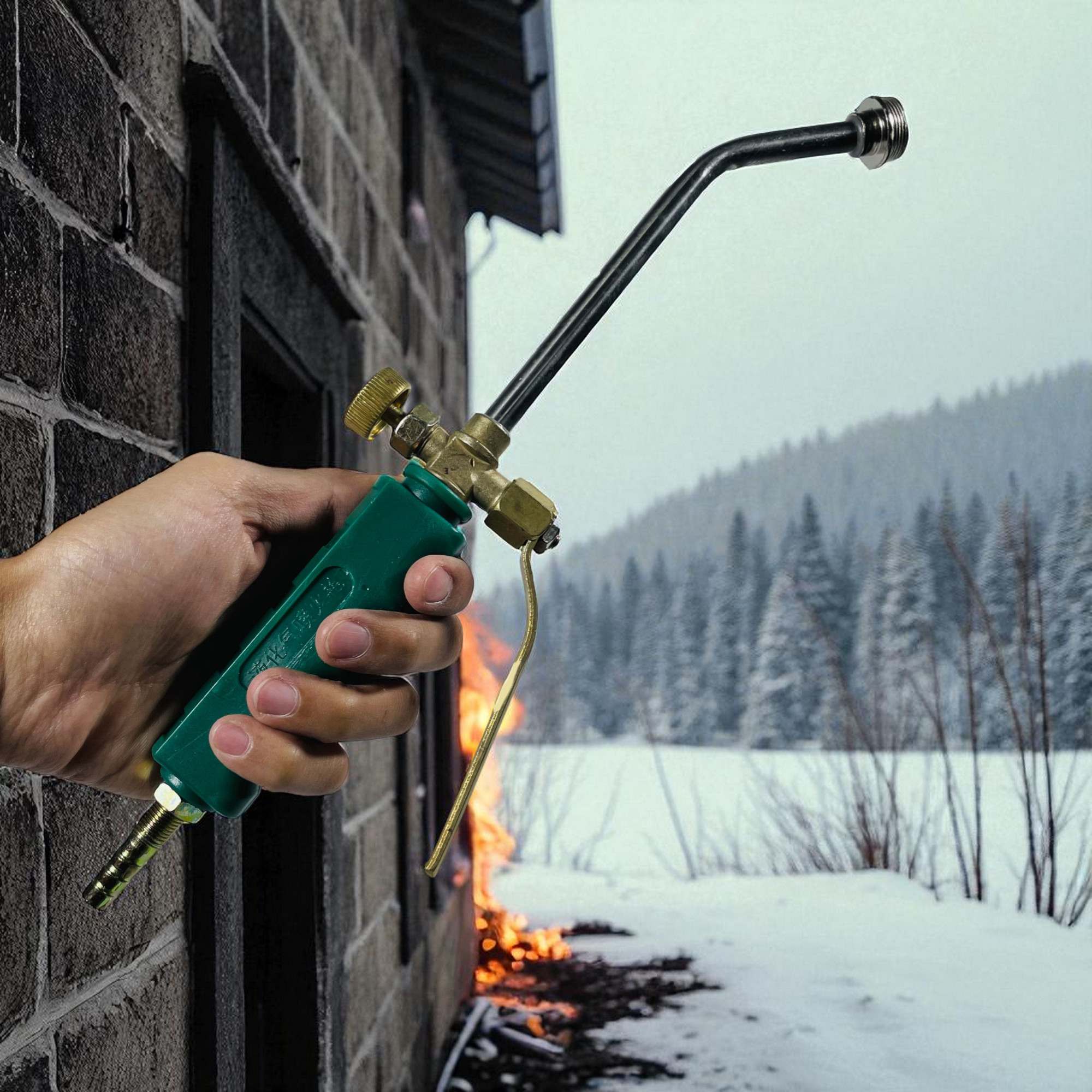 Gambar produk KRIVS Alat Bakar Tabung Gas LPG Heating Torch with Tube 1.1M Type 30 Double Switch - YD30