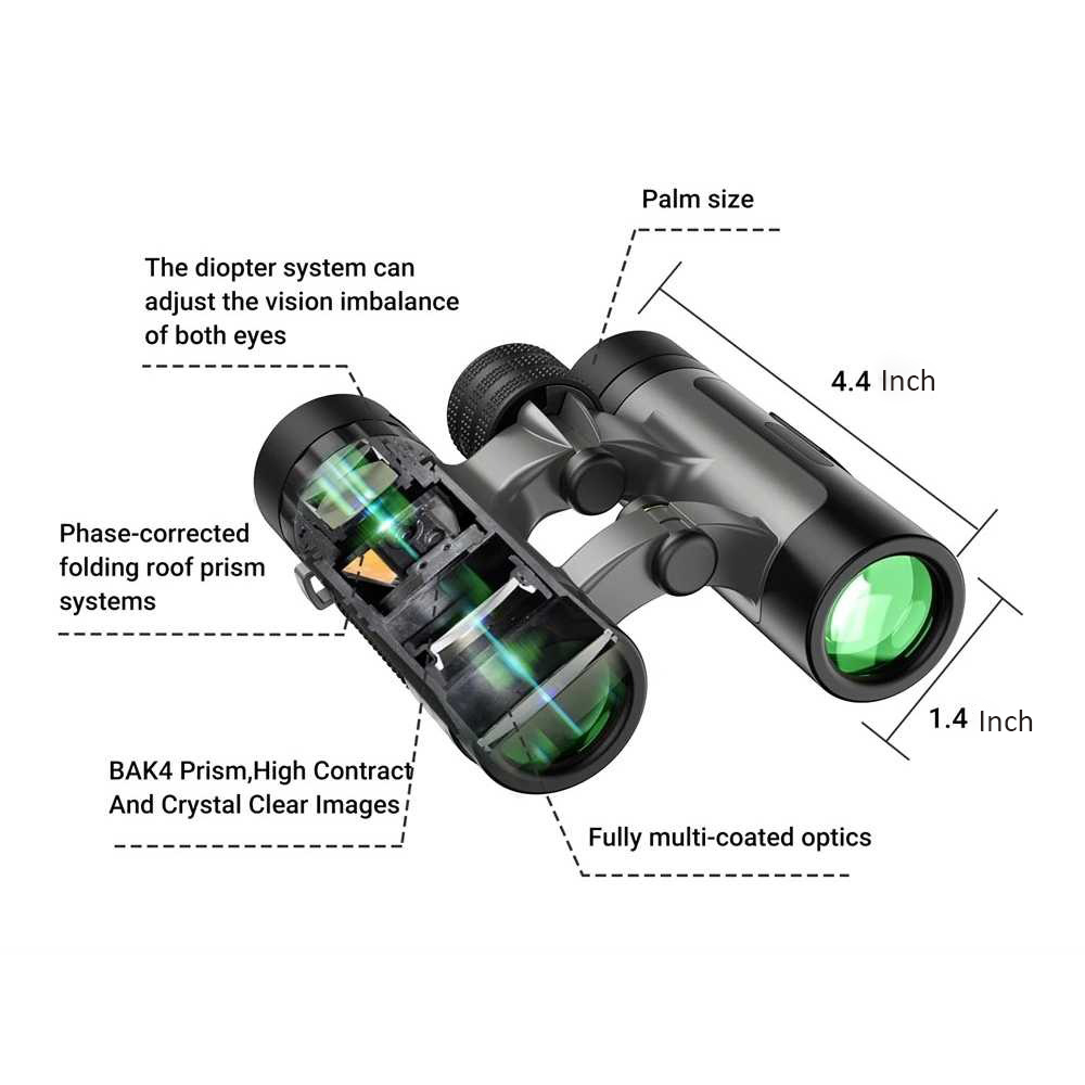 Gambar produk APEXEL Teropong Binoculars Roof Prism HD 10x25 - APL-RB10X25