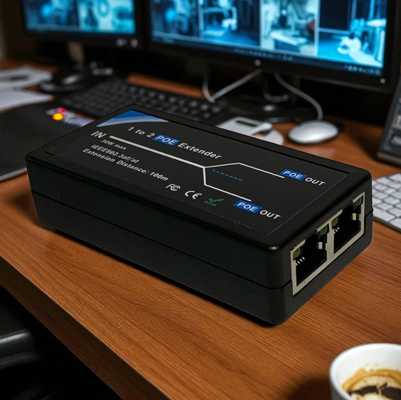 Gambar produk HKBTM POE Extender 2 Port Output LAN Cables 100Mbps 100M - HK453