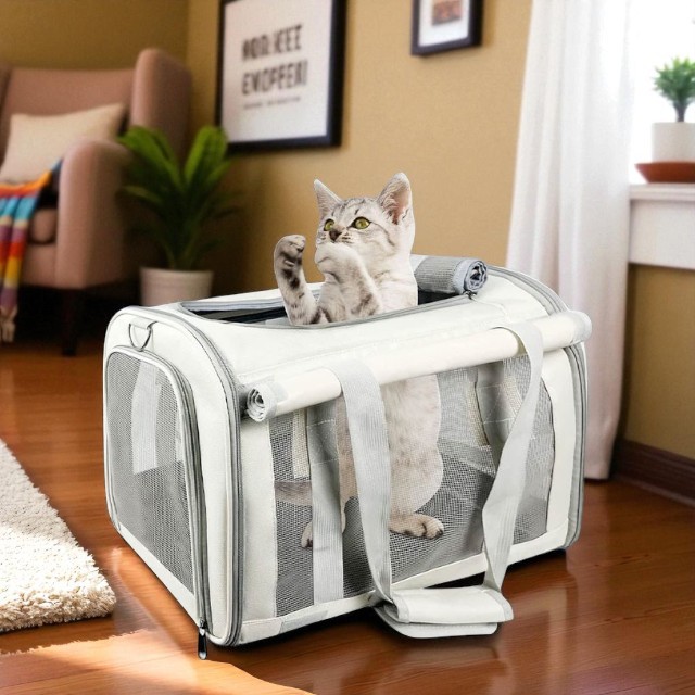 Gambar produk MEISU Tas Kandang Anjing Kucing Breathable Pet Carrier Bag 47x31x32cm - MS46