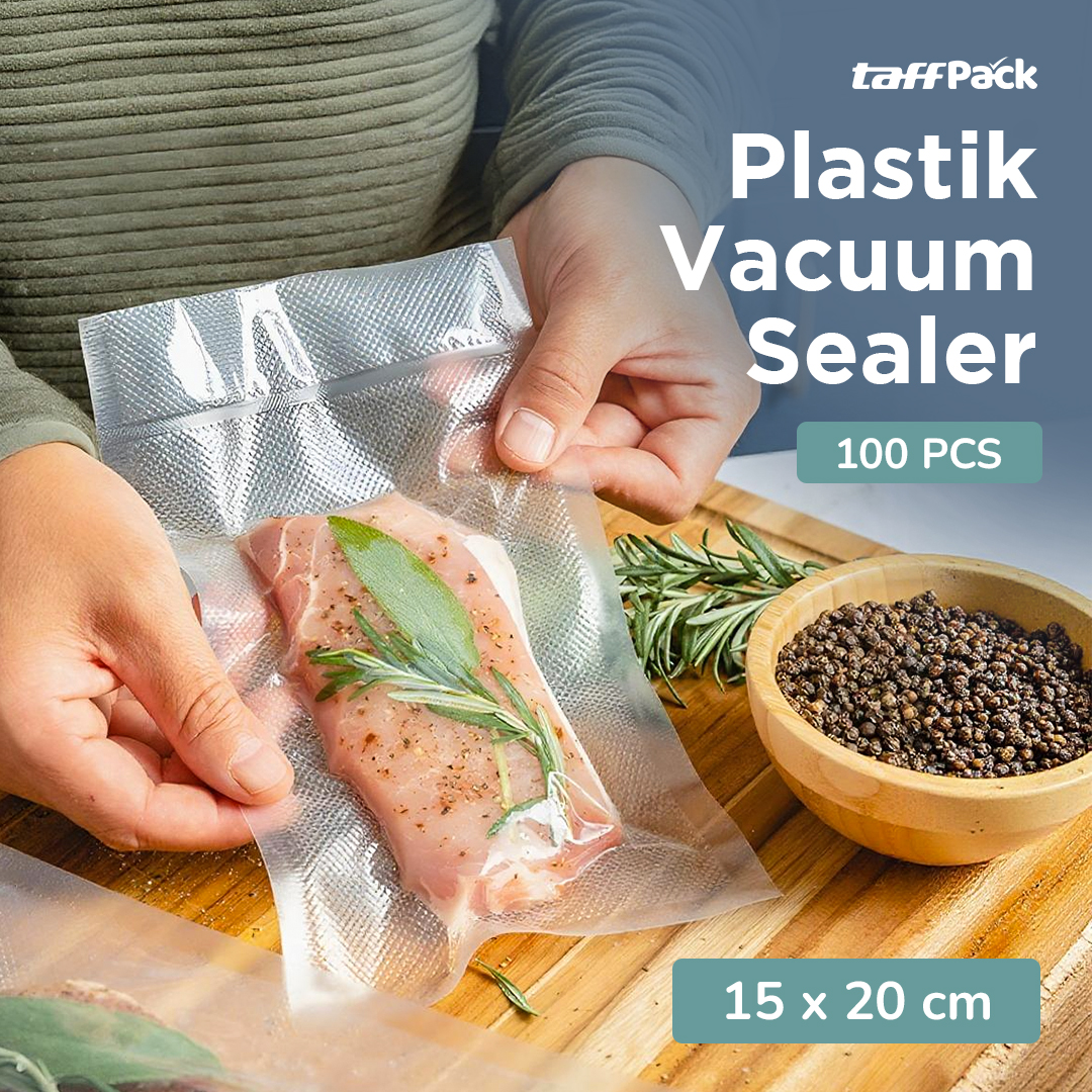 Gambar produk TaffPACK Plastik Vacuum Makanan Sealer Storage Bag 100 PCS 15x20cm - HK-08