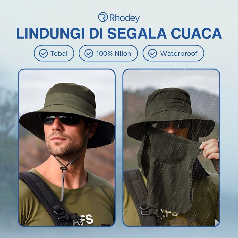 Gambar produk Rhodey Topi Rimba Outdoor Anti UV Waterproof Boonie Hat Nylon - GL012