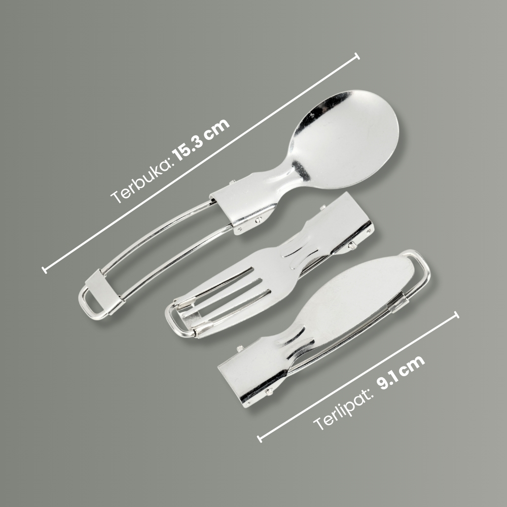Gambar produk KNIFEZER Set Alat Makan Sendok Garpu Pisau Lipat Portable Cutlery - AOTU