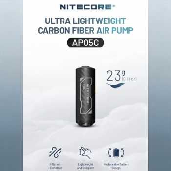 NITECORE Pompa Angin Elektrik Portable Air Pump Carbon Fiber 2.7 kPa - AP05C