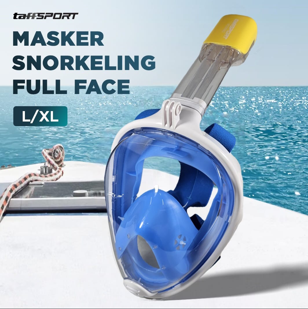 Gambar produk TaffSPORT Masker Full Face Scuba Diving Snorkeling Action Cam Mount L/XL - M2068G