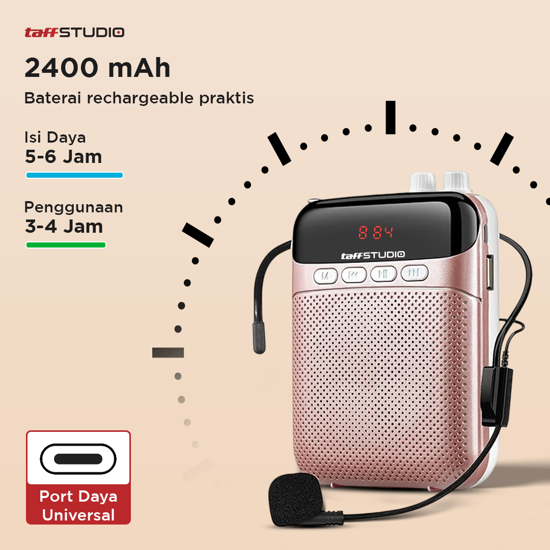 Gambar produk TaffSTUDIO Speaker Pinggang Bluetooth Voice Amplifier Wired 8W - S26