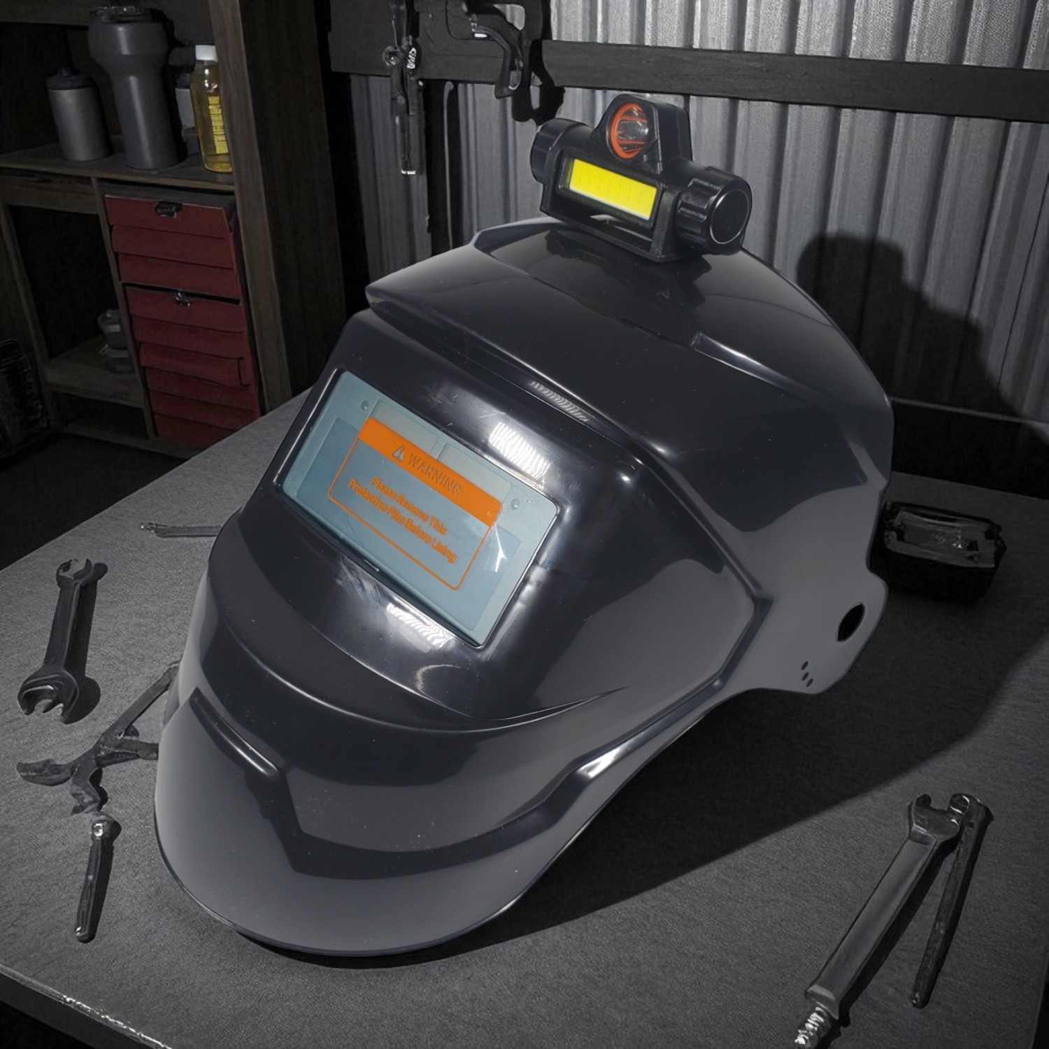 Gambar produk CLYNE Helm Las Otomatis Auto Dimming True Color Welding Mask with LED - CL281