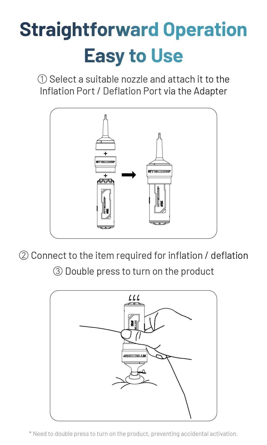 Gambar produk NITECORE Pompa Angin Elektrik Portable Air Pump Carbon Fiber 2.7 kPa - AP05C