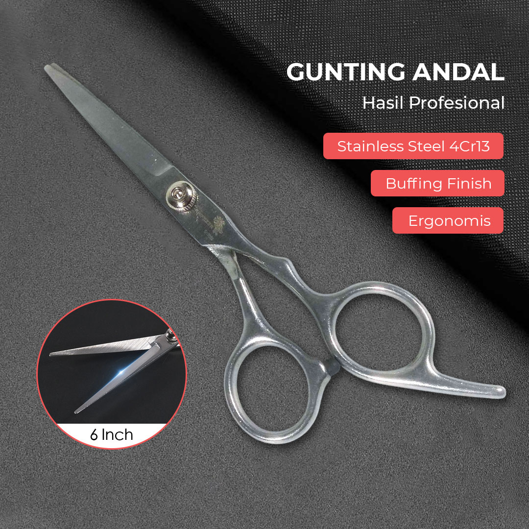 Gambar produk KNIFEZER Gunting Rambut Lurus Flat Cut Buffing Stainless Steel 4Cr13 - BHT002