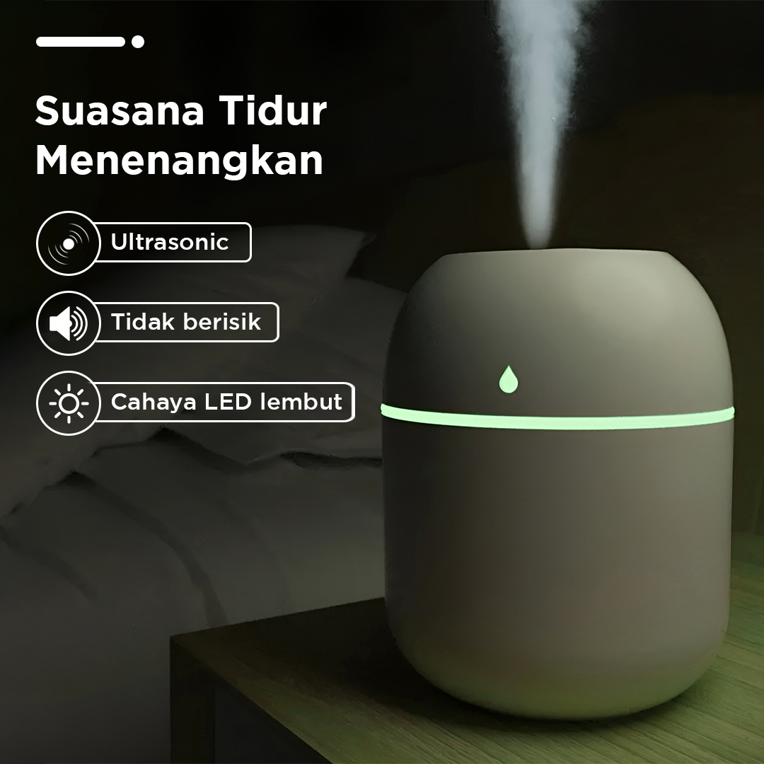 Gambar produk Vinkkatory Air Humidifier Mini Car Home Ultrasonic Diffuser LED 220ml - GB476
