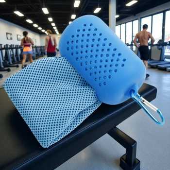 ASOLID Handuk Microfiber Quick Dry Cooling Ice Towel Silicon Case - AS13