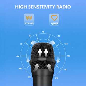 Gambar produk RIWORAL Mikrofon Karaoke Wireless Cardioid Microphone 2.4G 800mAh - RI-28