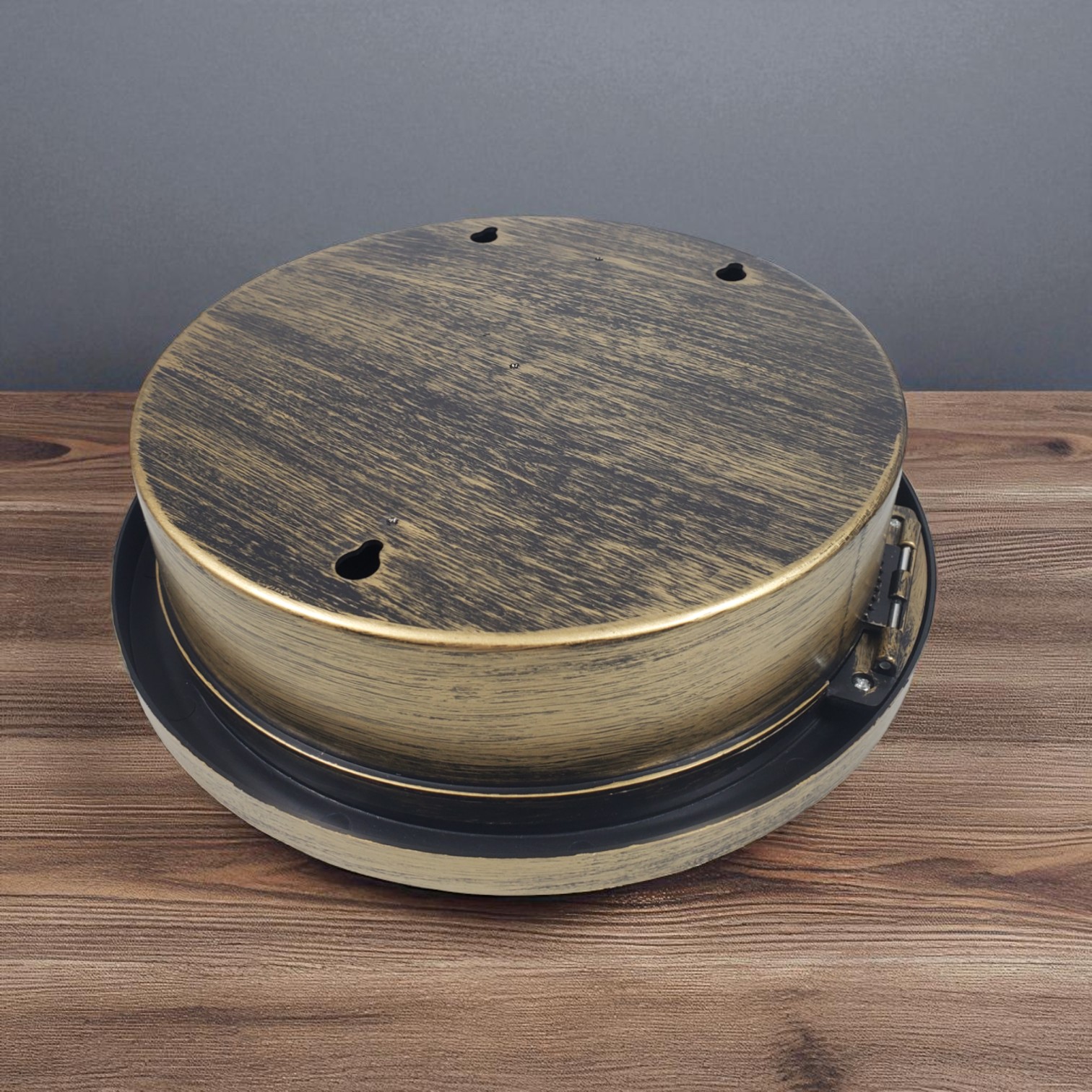 Gambar produk MIZHI Jam Dinding Besar Bulat Vintage 25cm with Hidden Storage Box - OTYLHG544