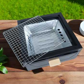 Gambar produk WOODPACK Alat Pemanggang Arang BBQ Outdoor Grill Stove Portable With Frying Pan - sk201