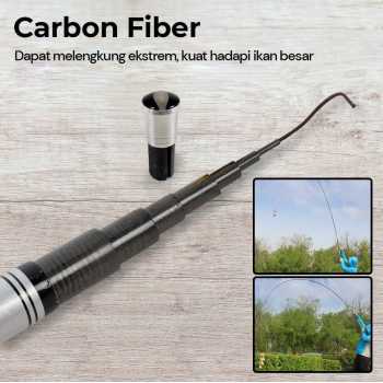 Gambar produk TaffSPORT Joran Pancing Pole Tegek Carbon Fiber Fishing Rod 4.3M - 5841