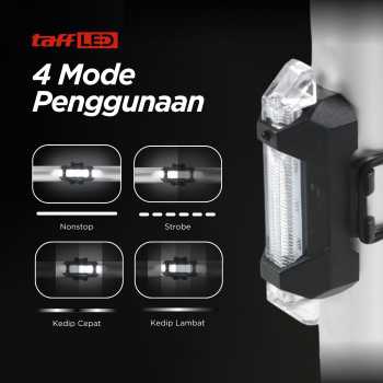 Gambar produk TaffLED Lampu Belakang Sepeda Bicycle Light USB Rechargeable 15 Lumens - DC-918