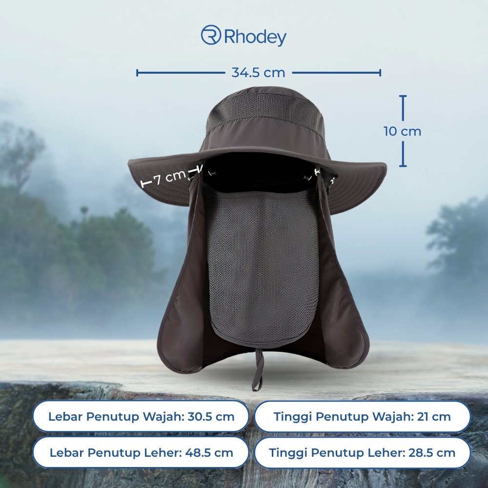 Gambar produk Rhodey Topi Rimba Outdoor Anti UV Waterproof Boonie Hat Polyester - GL001