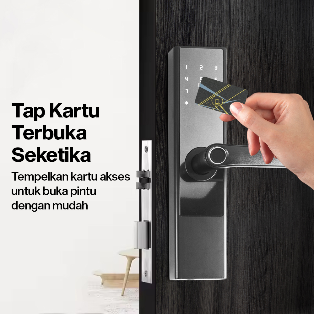Gambar produk BILIXO Smart Door Lock TTLock App Fingerprint Password Card - N1F
